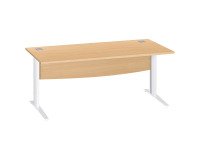 Scrivania lineare excellens con gonna e gambe in metallo