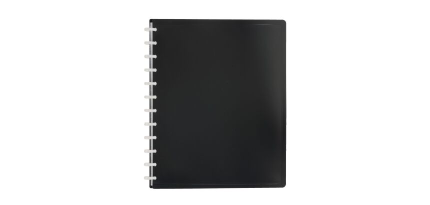 Protège-documents Viquel Géode - Essentiel Recycle - polypropylène opaque noir A4 40 pochettes - 80 vues