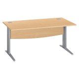 Bureau droit hêtre L 160 cm piètement " L" métal Essens