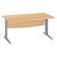 Bureau droit hêtre L 160 cm piètement " L" métal Essens