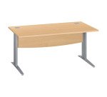 Bureau droit hêtre L 160 cm piètement " L" métal Essens