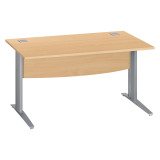 Bureau droit hêtre L 140 cm piètement " L" métal Essens