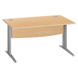 Bureau droit hêtre L 140 cm piètement " L" métal Essens