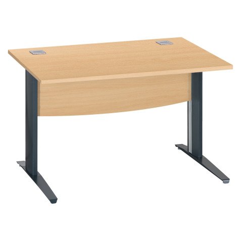 Bureau droit hêtre L 120 cm piètement " L" métal Essens