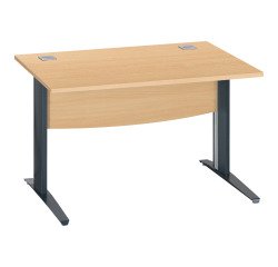 Bureau droit hêtre L 120 cm piètement " L" métal Essens