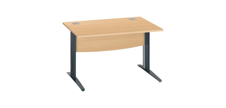 Bureau droit hêtre L 120 cm piètement " L" métal Essens