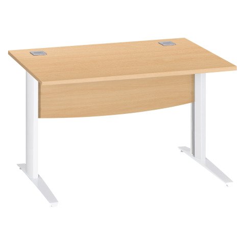 Mesa recta Excellens haya 120 cm patas blanco