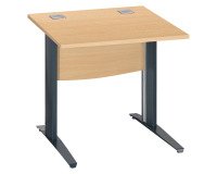 Bureau droit hêtre L 80 cm piètement " L" métal Essens