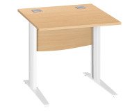 Bureau droit hêtre L 80 cm piètement " L" métal Essens