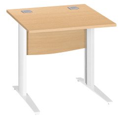 Bureau droit hêtre L 80 cm piètement " L" métal Essens