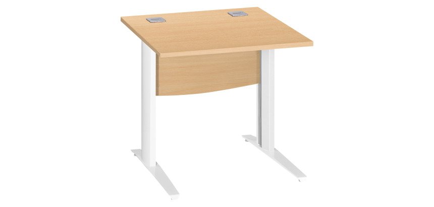 Bureau droit hêtre L 80 cm piètement " L" métal Essens