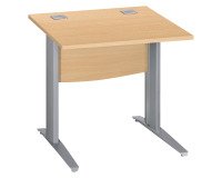 Bureau droit hêtre L 80 cm piètement " L" métal Essens