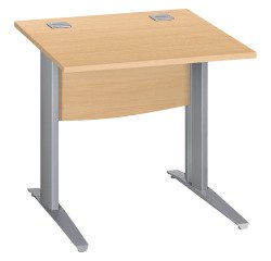 Bureau droit hêtre L 80 cm piètement " L" métal Essens