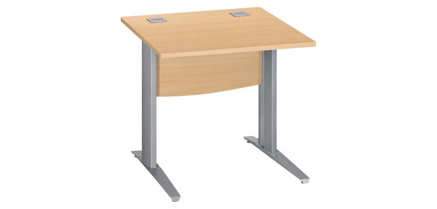 Bureau droit hêtre L 80 cm piètement " L" métal Essens