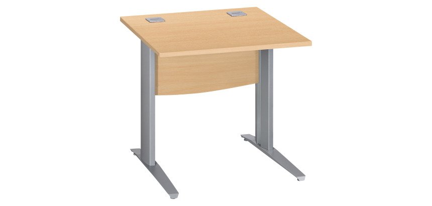 Bureau droit hêtre L 80 cm piètement " L" métal Essens