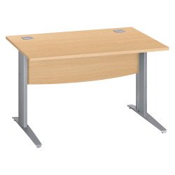 Bureau droit hêtre L 120 cm piètement " L" métal Essens