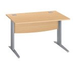 Bureau droit hêtre L 120 cm piètement " L" métal Essens