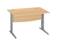 Bureau droit hêtre L 120 cm piètement " L" métal Essens
