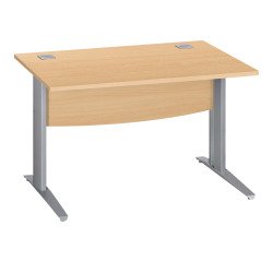 Bureau droit hêtre L 120 cm piètement " L" métal Essens