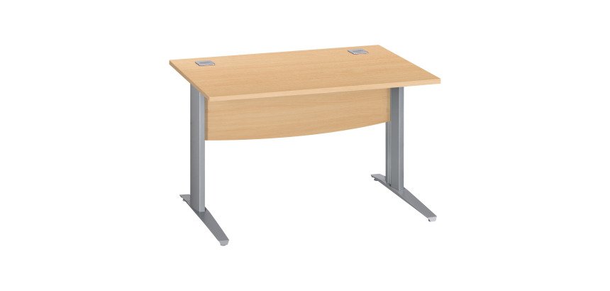 Bureau droit hêtre L 120 cm piètement " L" métal Essens