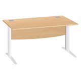 Bureau droit hêtre L 140 cm piètement " L" métal Essens
