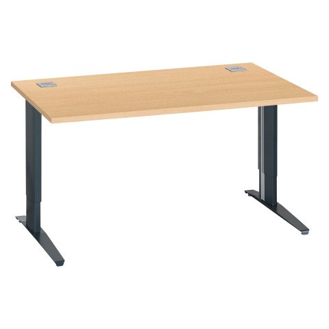 Mesa recta Excellens Patas Regulables Metal Plus 140 cm Haya. / Gris Antracita