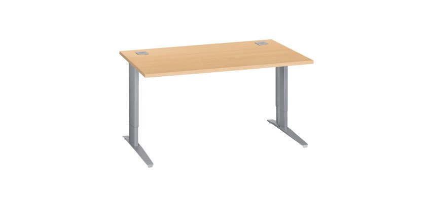 Scrivania lineare excellens faggio 140 cm con gambe regolabili alluminio 
