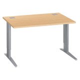 Bureau droit hêtre réglable L 120 cm piètement "L" métal Essens