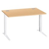 Bureau droit hêtre réglable L 120 cm piètement "L" métal Essens