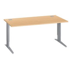 Schreibtisch Excellens Metall Plus mit festem oder einstellbarem L-Gestell zur Montage.