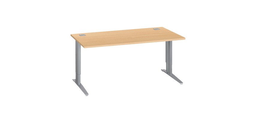 Scrivania lineare excellens faggio 160 cm con gambe regolabili alluminio 
