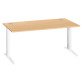 Bureau droit hêtre réglable L 160 cm piètement "L" métal Essens