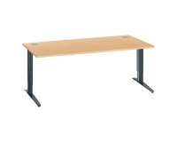 Straight height-adjustable desk with L-shaped metal base Plus Bruneau Excellens