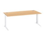 Scrivania lineare excellens faggio 180 cm con gambe regolabili alluminio 