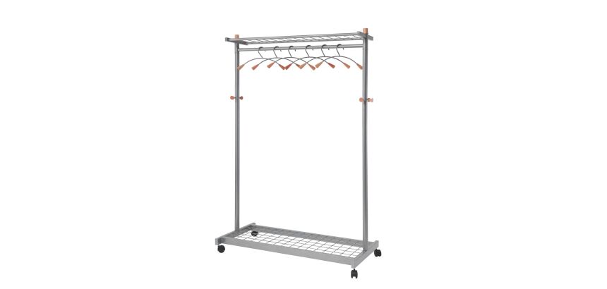 Vestiaire mobile alliant métal et bois