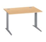 Bureau droit hêtre L 120 cm piètement "L" métal Essens