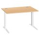 Bureau droit hêtre L 120 cm piètement "L" métal Essens