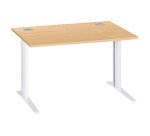 Bureau droit hêtre L 120 cm piètement "L" métal Essens