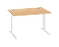 Bureau droit hêtre L 120 cm piètement "L" métal Essens