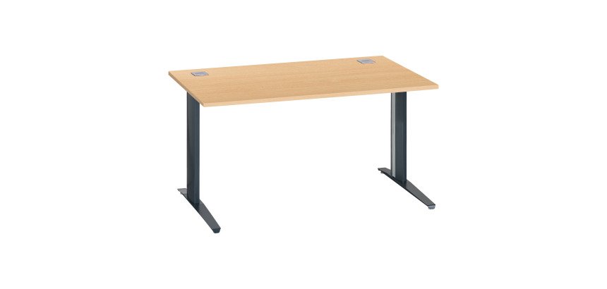 Bureau droit Excellens Métal Plus piètement L fixe ou réglable au montage