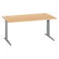 Bureau droit hêtre L 160 cm piètement "L" métal Essens