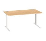 Straight desk Excellens Metal Plus with fixed or adjustable L-shaped legs during assembly