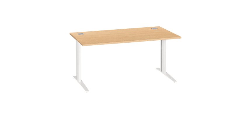 Gb_bureau droit 160hetre blanc metal plus excellens