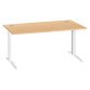 Bureau droit hêtre L 160 cm piètement "L" métal Essens