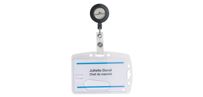 Box of 10 strong badges Durable retractable 54 x 85 mm for 1 card
