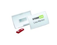 Box of 10 badges Durable Clickfold with magnet 54 x 90 mm