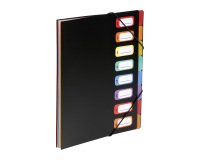 Carpeta clasificadora de plástico Viquel Rainbow con 8 divisiones negras