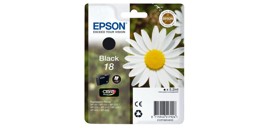 Cartouche Epson 18 noire pour imprimante jet d'encre