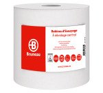 Maxi bobine d'essuyage à dévidage central Bruneau blanche - Colis de 6