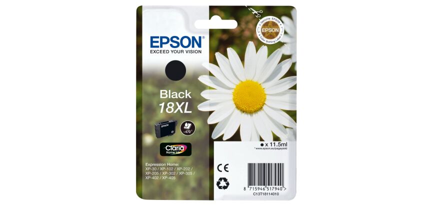 Cartouche Epson 18XL noire haute capacité pour imprimante jet d'encre